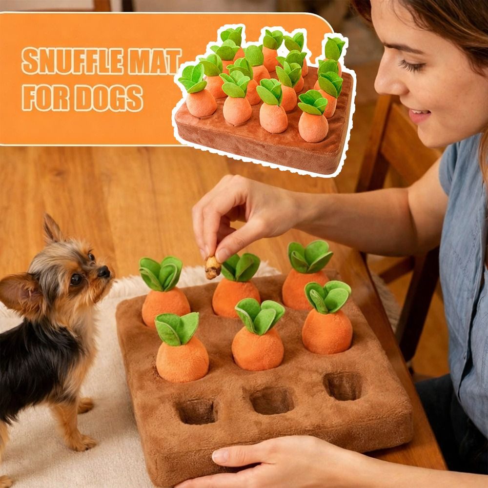 Snuffle Mat For Dogs - แผ่นกิจกรรมสำหรับสุนัข ช่วยคลายเครียด รูปทรงแครอท กระตุ้นสติปัญญา ของเล่นแบบโต้ตอบ ช่วยฝึกการหาอาหาร