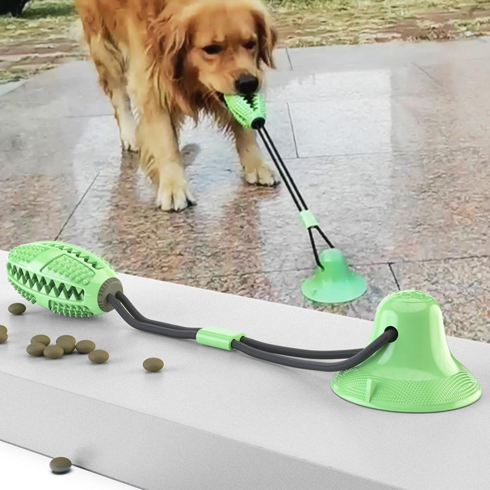 Suction Cup Dog Tug Toy - สุนัขเคี้ยวของเล่นสําหรับก้าวร้าว Chewers Interactive สุนัขดูดถ้วยของเล่นการงอกของฟันเชือกของเล่นสุนัขปริศนารักษาอาหาร Dispensing Ball