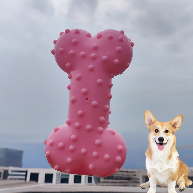 Teeth Cleaning Dog Chew Bone - ของเล่นสุนัข ยาง ทำเสียงได้ ของเล่นเคี้ยวทำความสะอาดฟัน ของเล่นเคี้ยวสำหรับสัตว์เลี้ยงที่ทนทานสำหรับสุนัข สำหรับสุนัขทุกสายพันธุ์