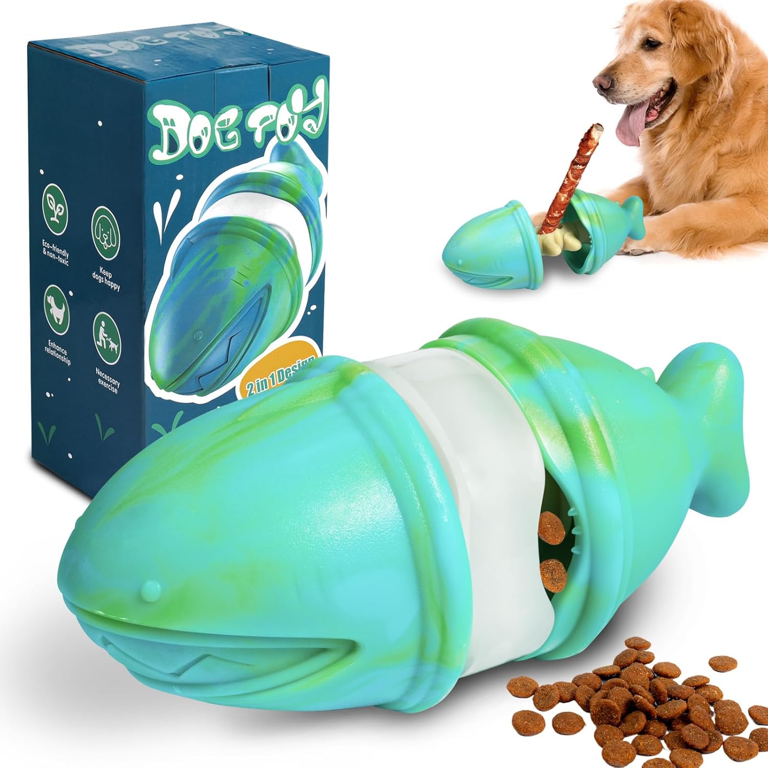 ของเล่นเคี้ยวแบบ 2-in-1 พร้อมท - Rubber Treat Dispensing Dog Toy บทวิจารณ์และราคา