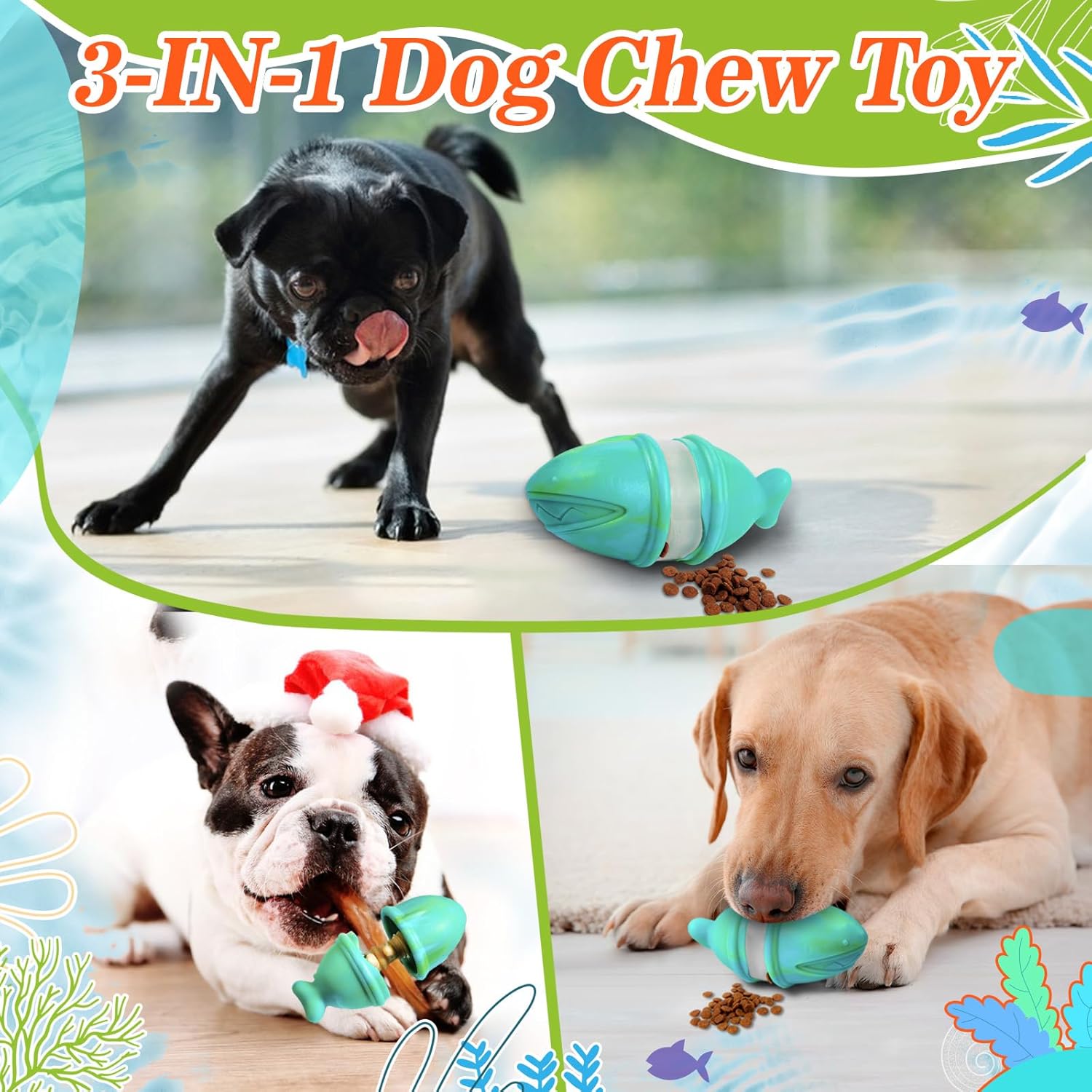 ของเล่นเคี้ยวแบบ 2-in-1 พร้อมท - Rubber Treat Dispensing Dog Toy บทวิจารณ์และราคา