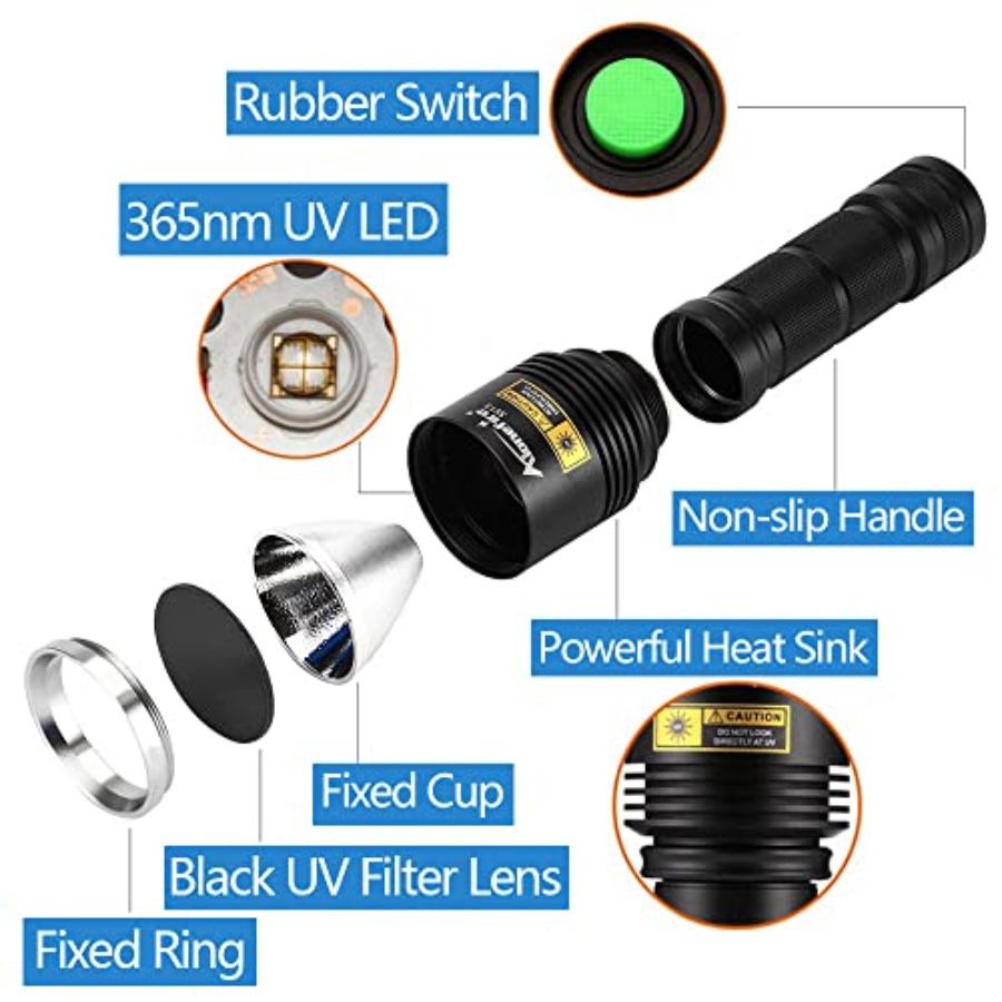 ไฟฉาย UV SV13 15W 365nm แบบชาร - Pet Beds บทวิจารณ์และราคา